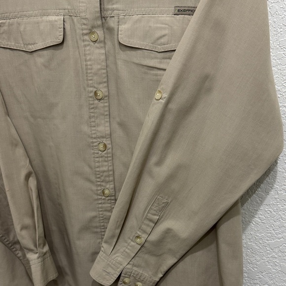 Exofficio BUZZ OFF Insect Repellent Apparel Khaki Button Down Shirt - Picture 4 of 7